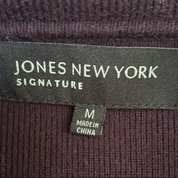 Jones New York SZ M purple sweater blazer - Picture 3 of 4
